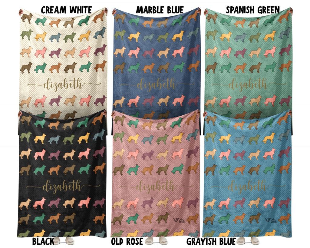 Personalized Border Collie Blanket | Custom Dog Name Throw | Black White Sheepdog Gift for Dog Lovers Home Decor