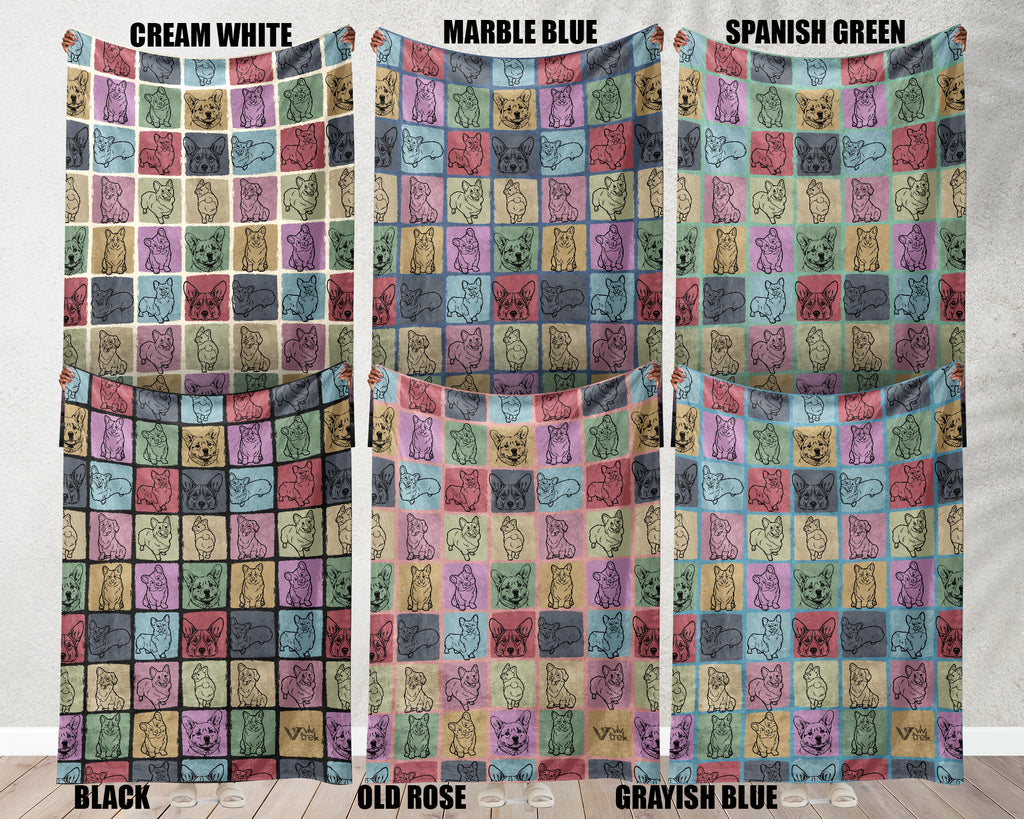 Corgi Dog Gift Blanket - Vintage Corgi Lover Throw, Cozy Fleece Under $50