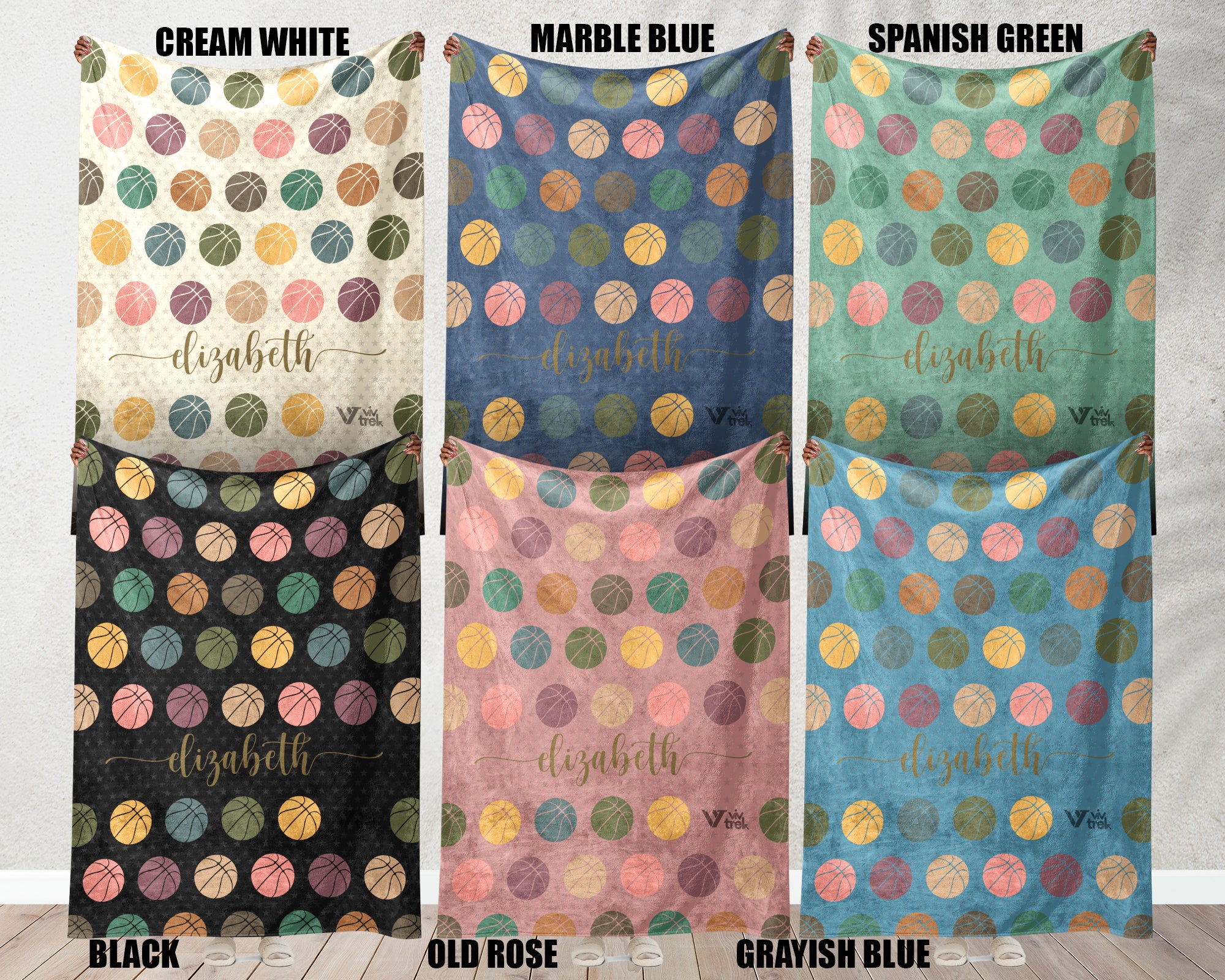 Custom Basketball Blanket - Personalized Name Throw, Vintage Sports Gift Under $50