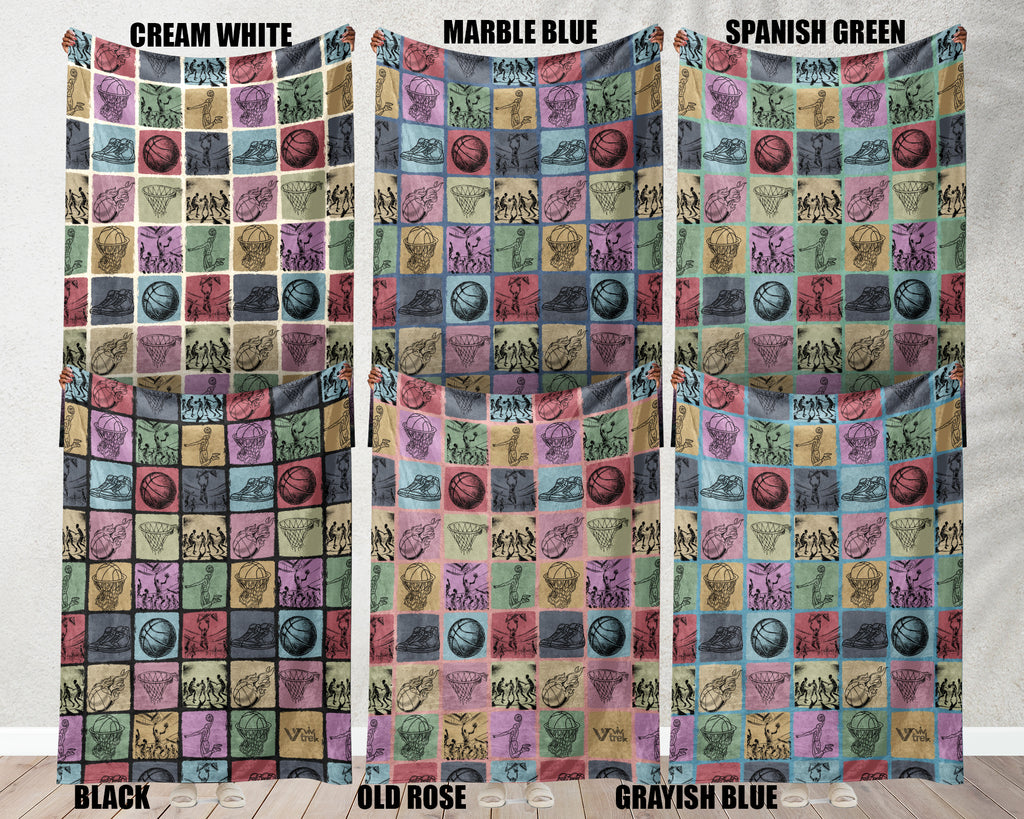 Basketball Lover Blanket - Vintage Sports Gift, Retro Throw Under $50