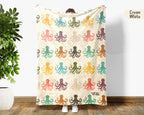 Retro Octopus Blanket Gift for Ocean Lovers, Cozy Sea Creature Throw, Nautical Decor Accent for Bedroom and Living Spaces