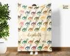 Custom Name Dino Blanket – Brachiosaurus Throw for Kids, Teens & Dinosaur Fans
