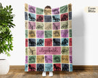 Custom Dinosaur Blanket Personalized Name Retro Dino Throw Cozy Prehistoric Animal Decor Unique Paleontology Gift Home Accent