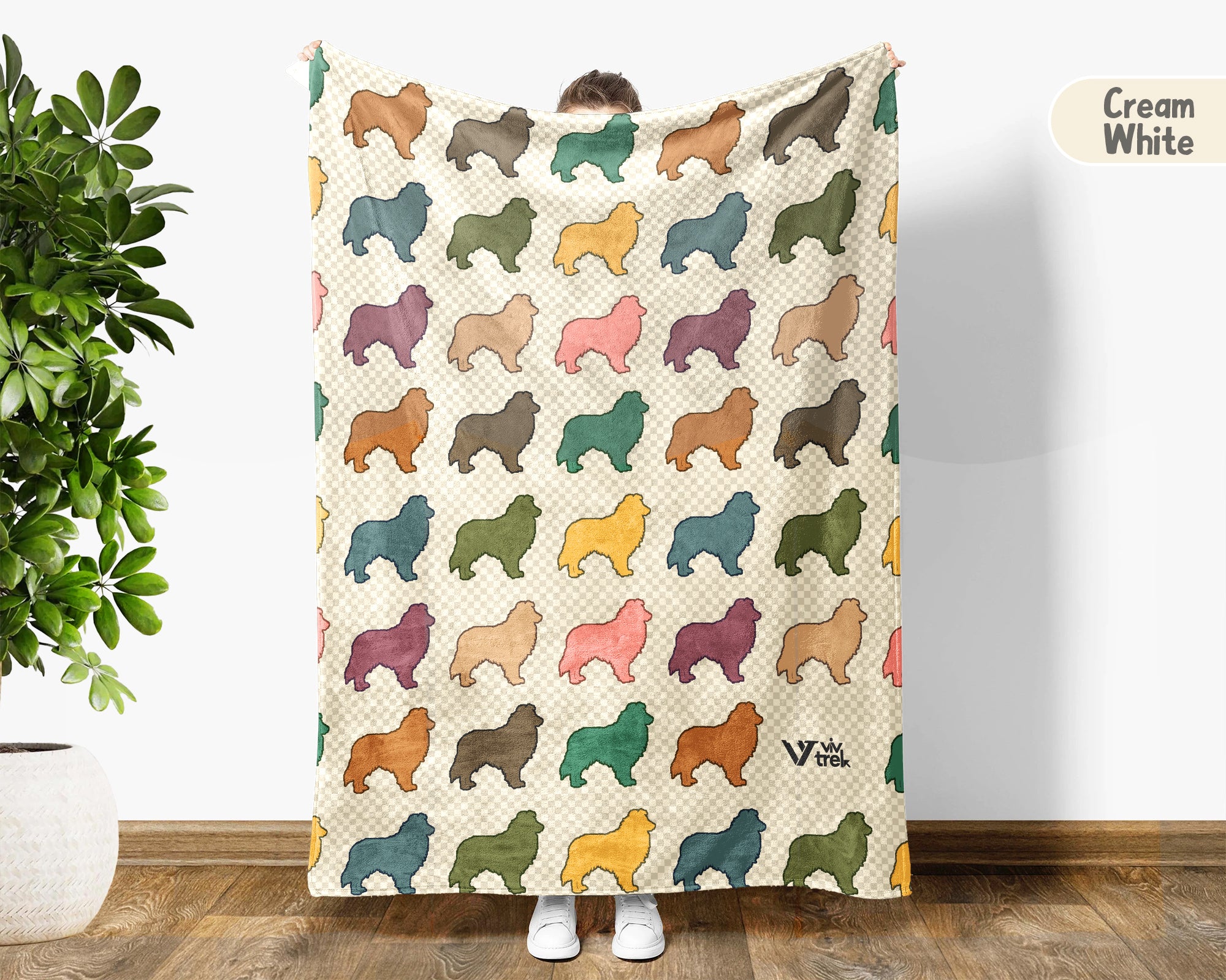 Retro Shetland Sheepdog Throw Blanket, Sheltie Dog Lover Gift, Mini Collie Cozy Home Decor and Soft Canine Accent