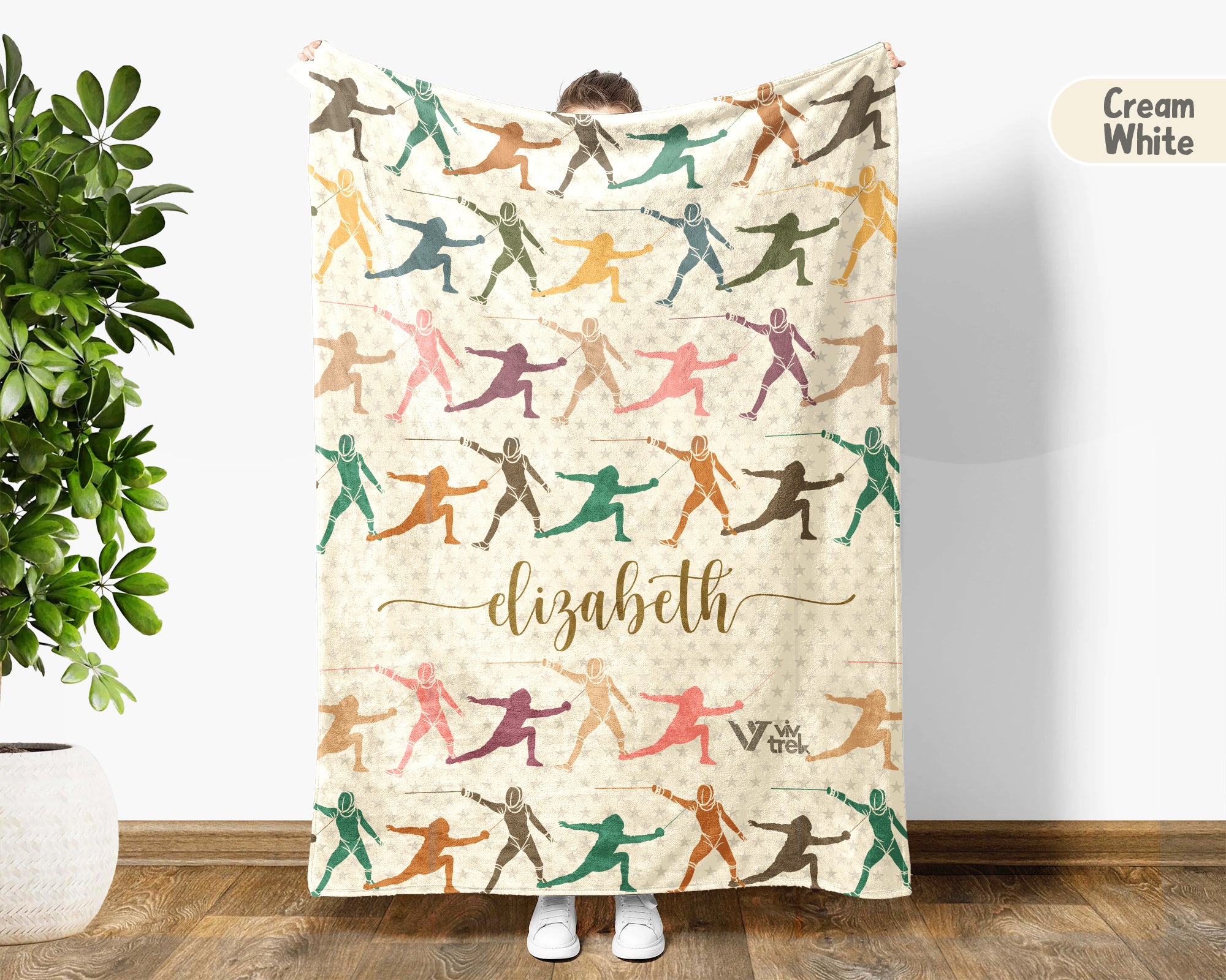 Custom Name Fencer Blanket – Personalized Fencing Lover Throw