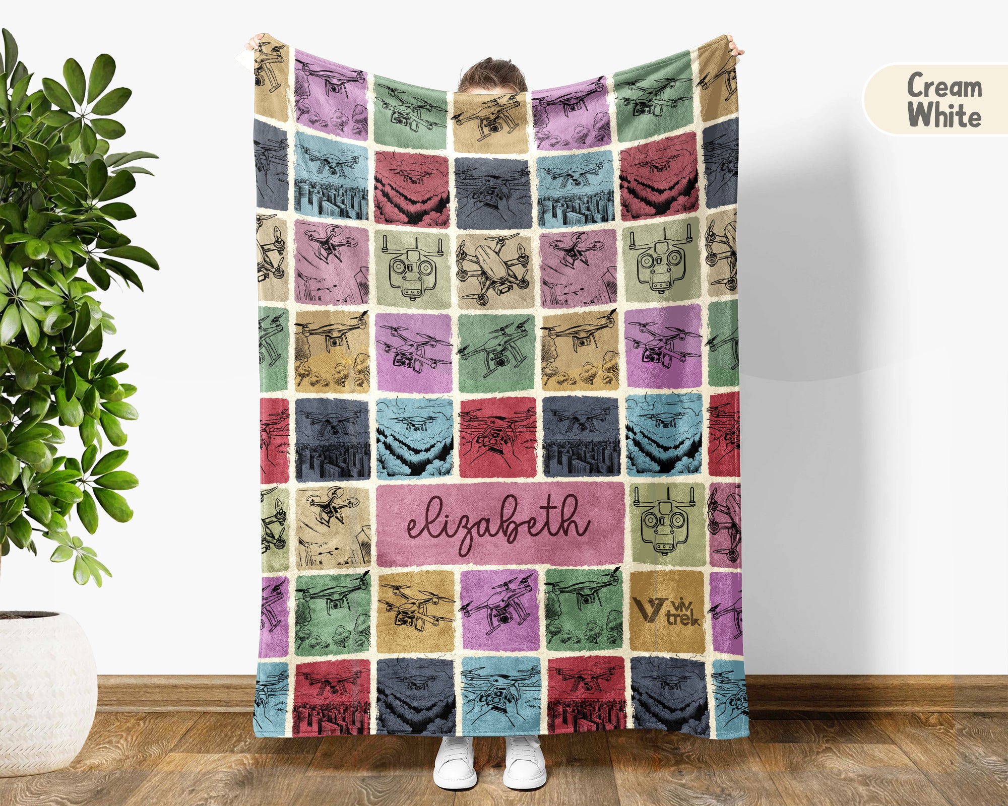 Custom Name Drone Racing Blanket – Personalized Tech Lover Throw