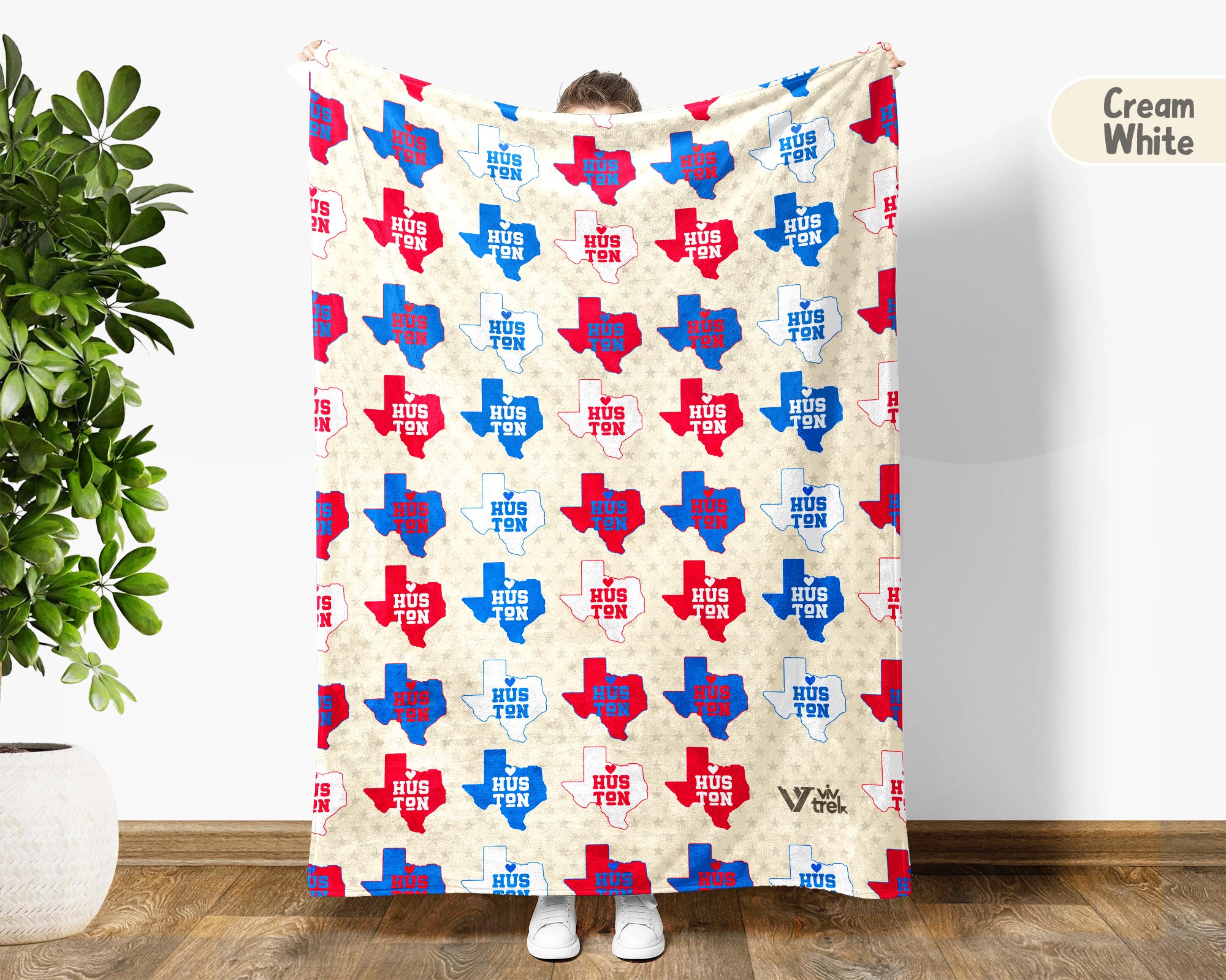Houston Retro City Map Blanket Throw, Cozy Skyline Decor, Texas Pride Gift, Urban Style Sofa Throw Blanket for Home