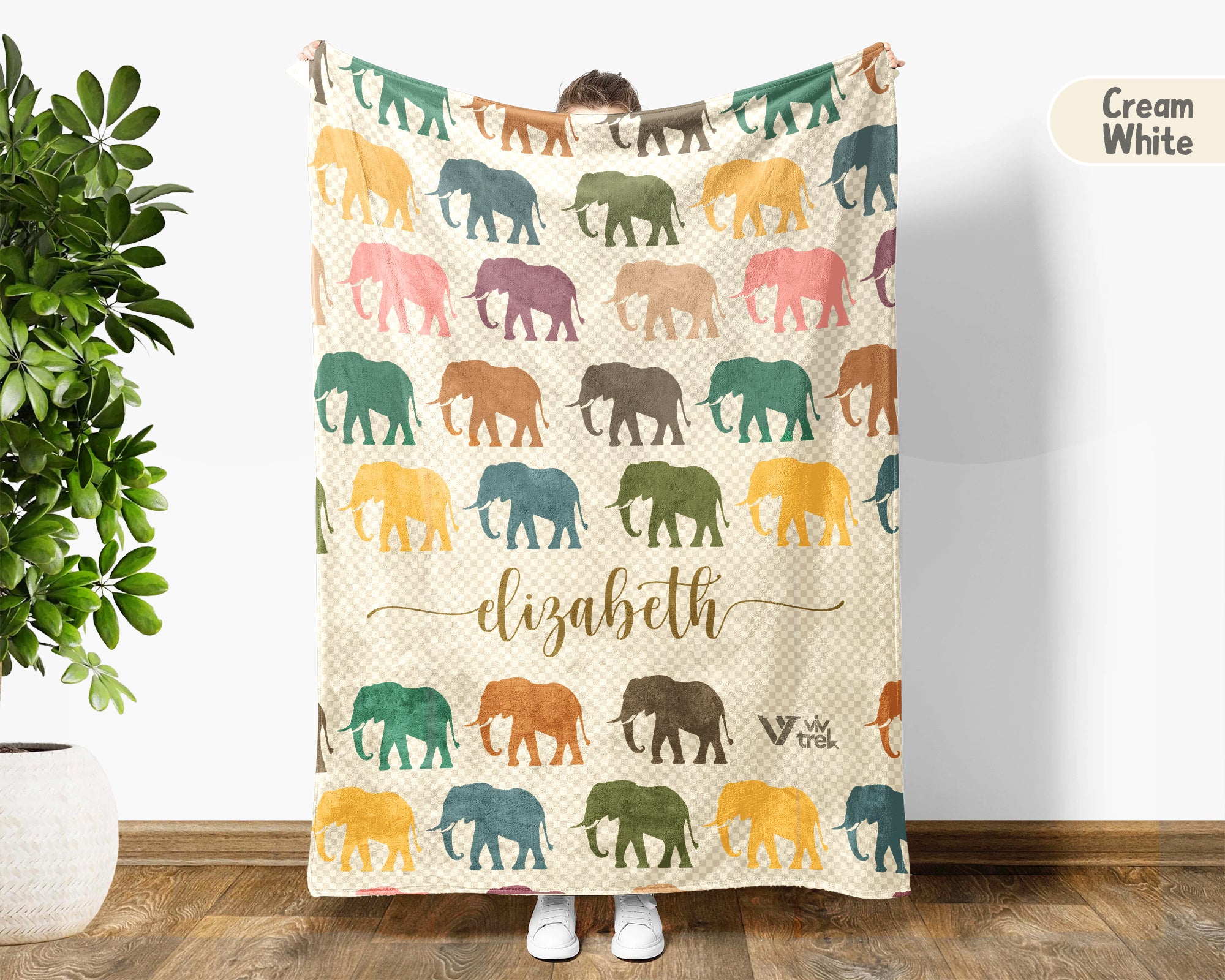 Custom Nane Elephant Blanket – Personalized Cozy Throw for Wildlife Fans