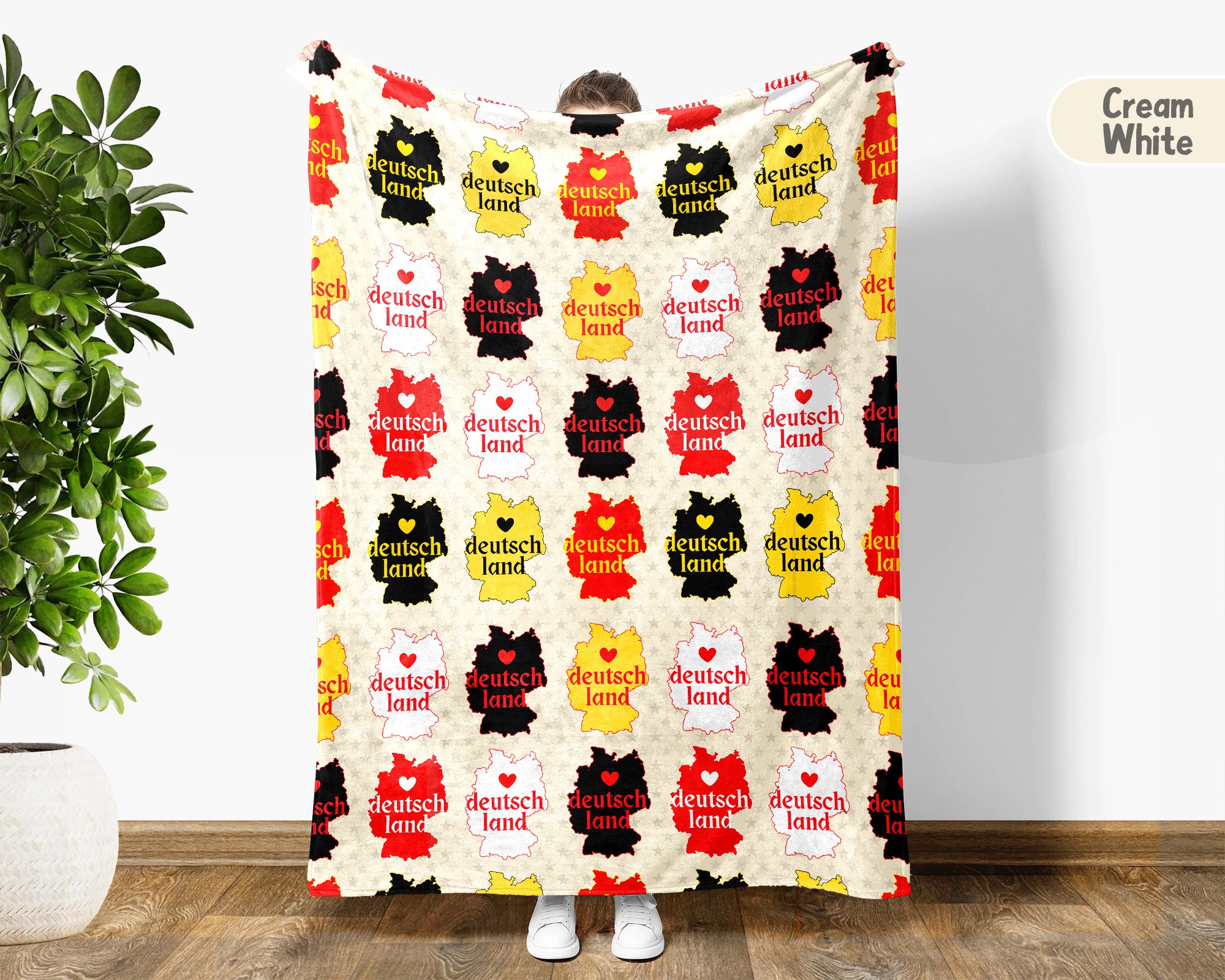 Retro Germany Blanket Throw with Deutschland Flag Design, Cozy Bavarian Inspired Decor, Vintage German Culture Gift Blanket