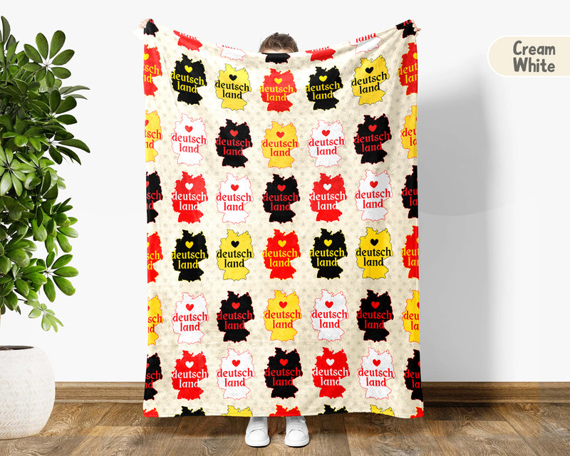 Retro Germany Blanket Throw with Deutschland Flag Design, Cozy Bavarian Inspired Decor, Vintage German Culture Gift Blanket