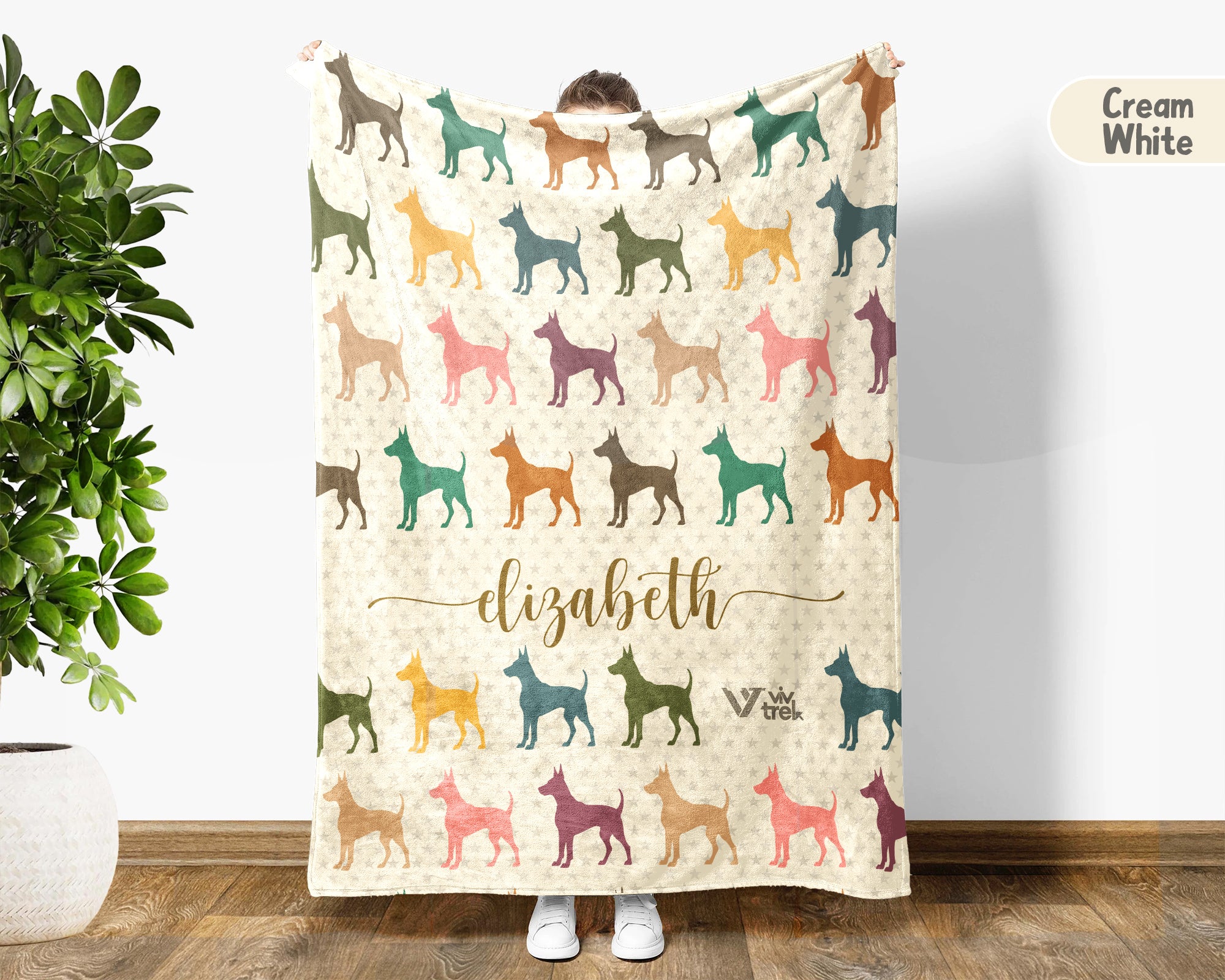 Custom Dobermann Dog Blanket – Personalized Name Throw for Pet Lovers & Fans