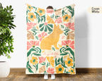 Personalized Name Floral Corgi Blanket, Cozy Dog Lover Throw for Home