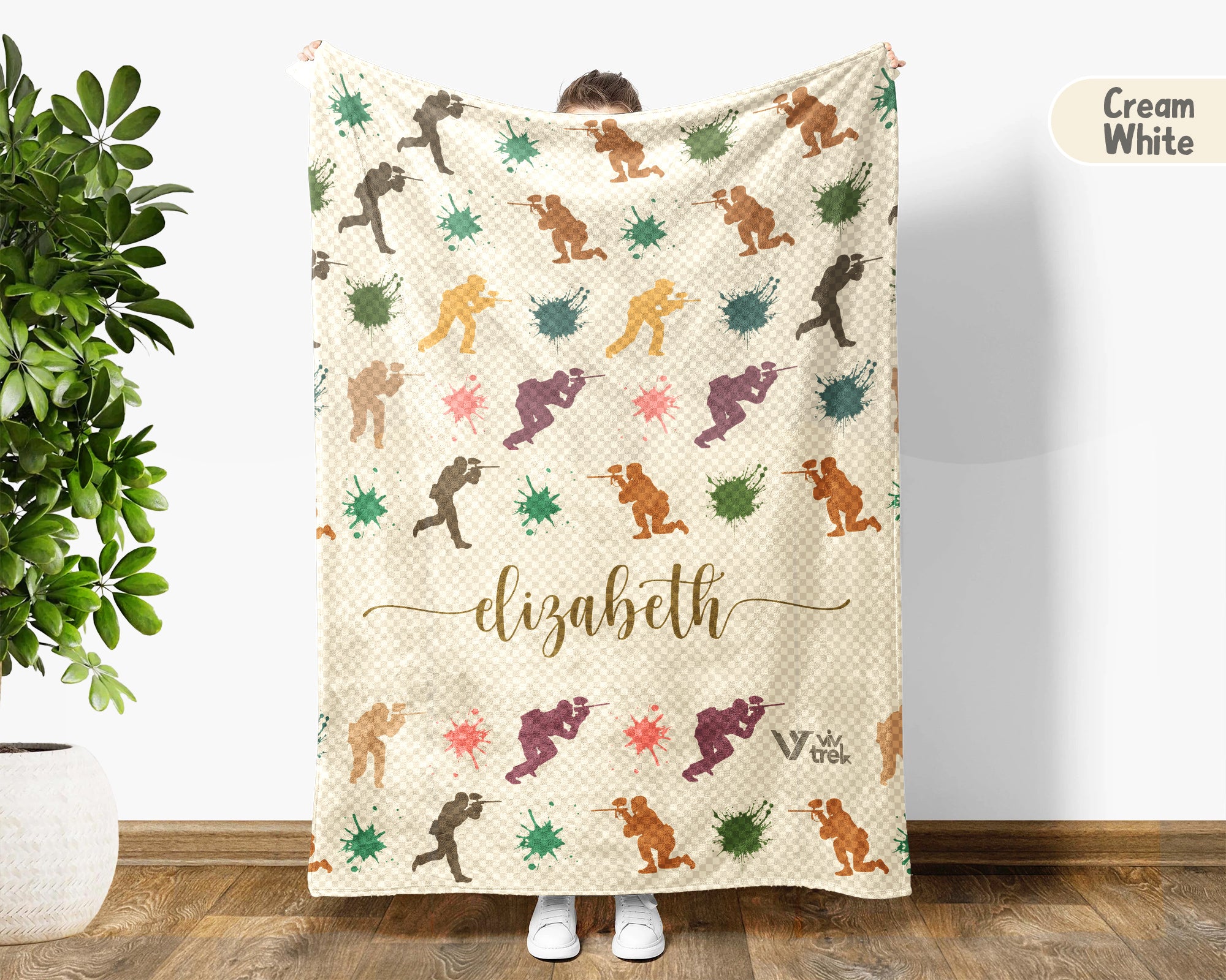 Custom Name Paintball Throw Blanket – Personalized Gift for Paintball Players