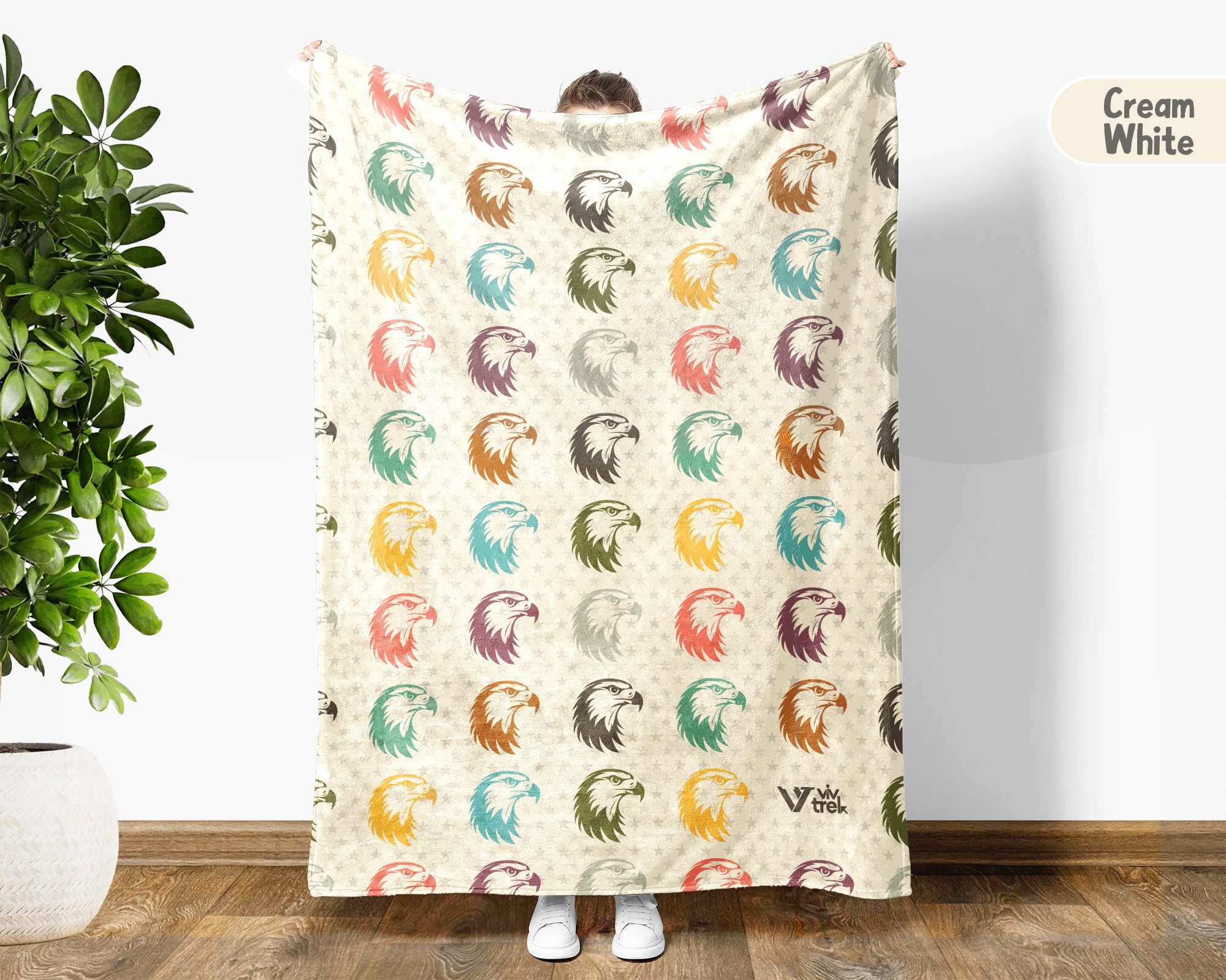 Retro Eagle Throw Blanket – Cozy Wildlife Lover Gift
