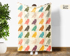 Retro Owl Blanket Gift for Bird Lovers, Cozy Nature Throw, Woodland Decor Accent for Bedroom and Living Spaces