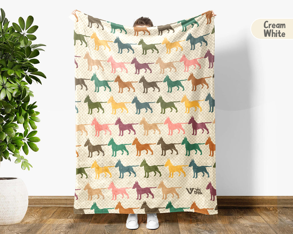 Retro Bull Terrier Blanket – Cozy Dog Lover Throw for Home