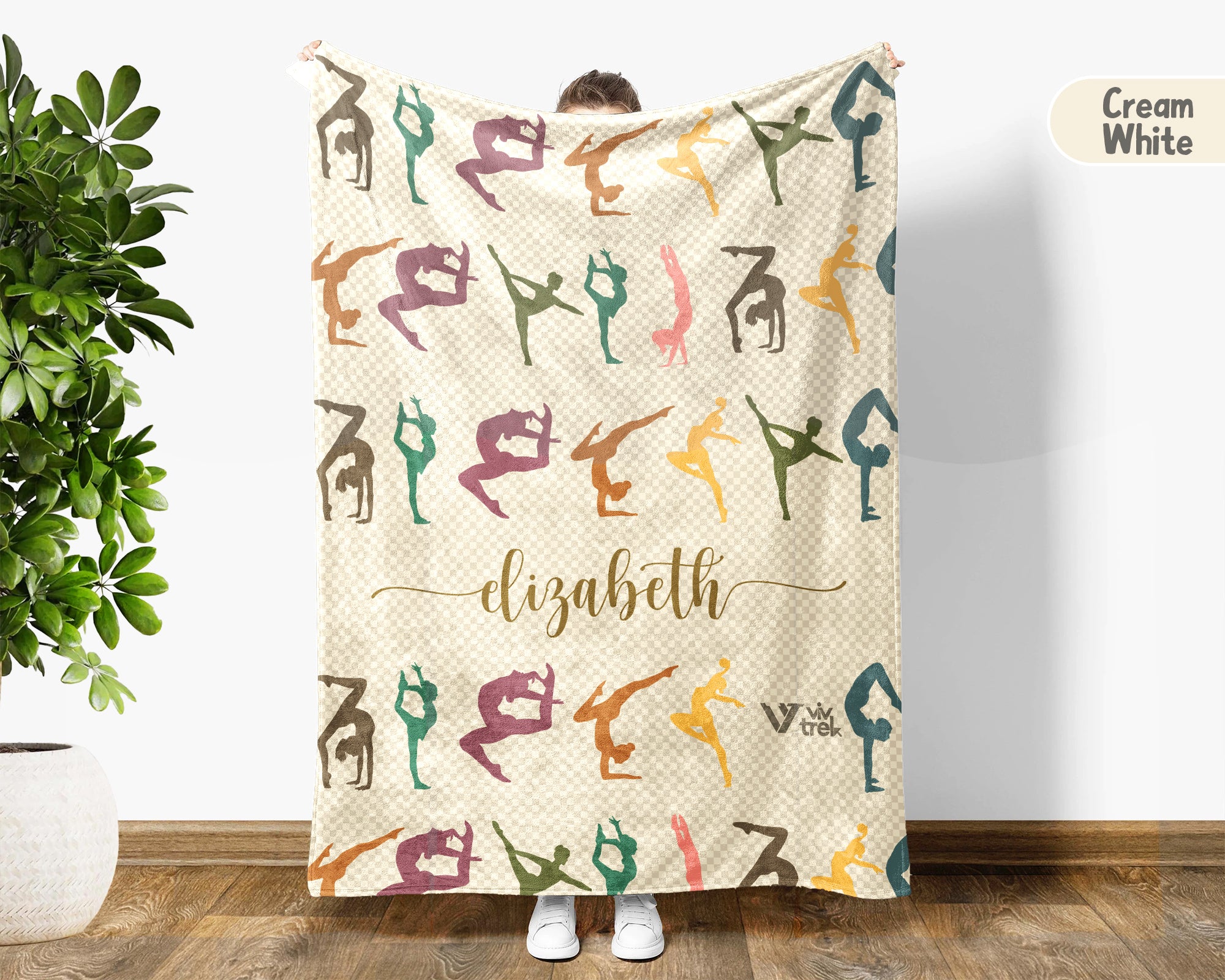 Custom Name Gymnast Blanket Sporty Throw Cozy Personalized Gift Soft Athletic Decor for Gymnastics Fans Home