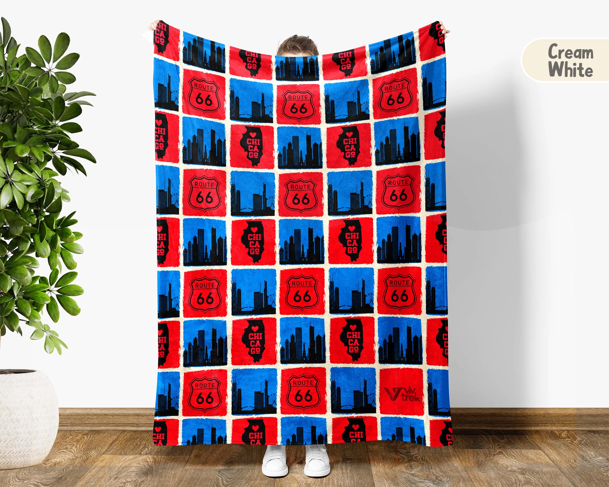Chicago City Map Blanket Throw, Cozy Windy City Decor, Retro Skyline Design, Illinois Pride Gift, Urban Sofa Throw Blanket