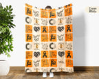Leukemia Awareness Blanket for September, Cozy Orange Ribbon Throw for Patients, Caregivers & Family, Meaningful Support Gift For Battle Blankets