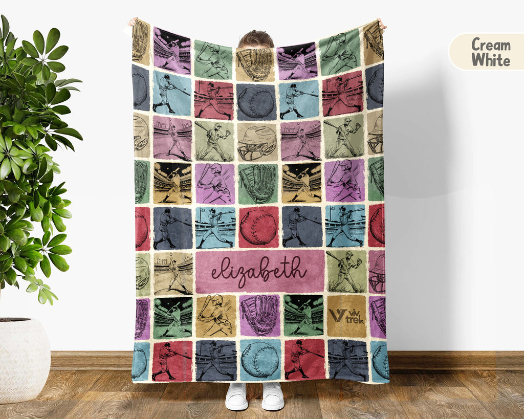 Custom Baseball Blanket – Personalized Throw for Baseball Fans & Lovers