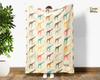 Retro Giraffe Blanket – Cozy Fleece Throw for Animal Lovers