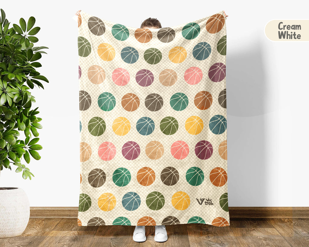 Retro Basketball Throw Blanket – Cozy Gift for Sports Fans