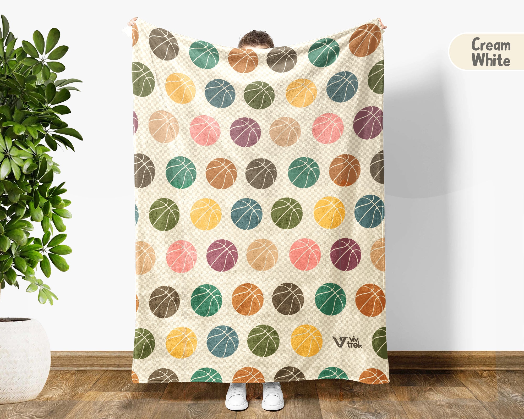 Retro Basketball Throw Blanket – Cozy Gift for Sports Fans