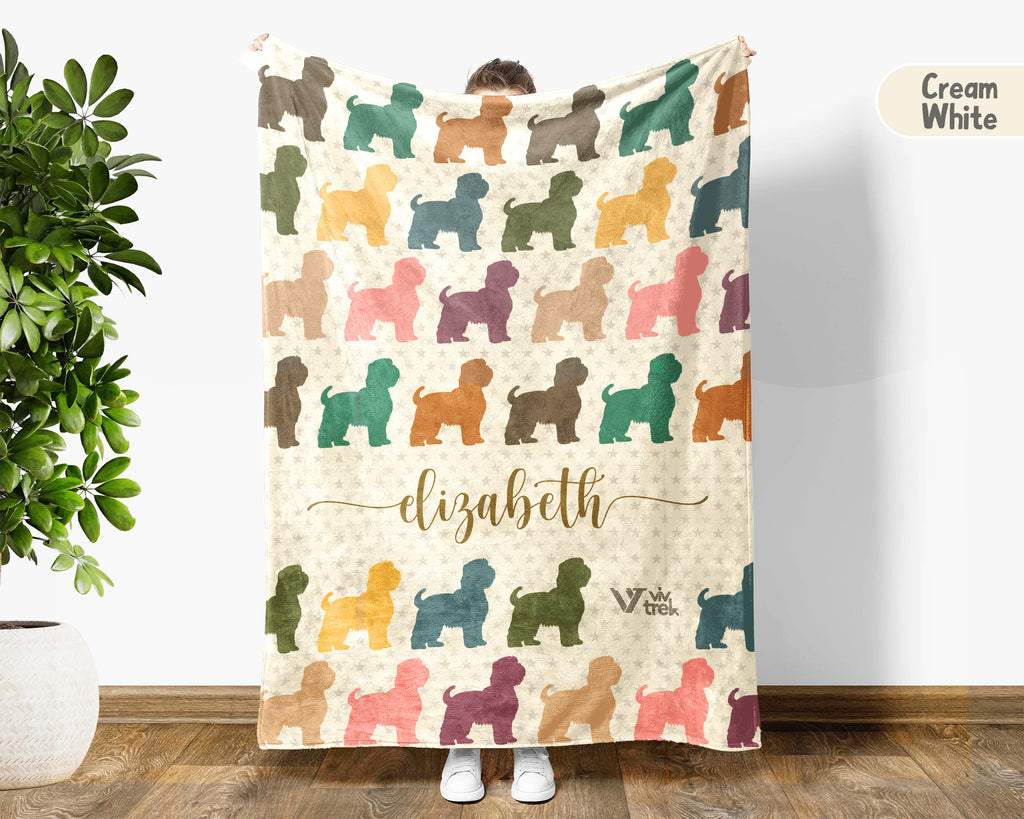 Personalized Shih Tzu Dog Blanket Custom Name Vintage Puppy Throw Cozy Pet Lover Gift Cute Dog Breed Blanket for Home and Gifts
