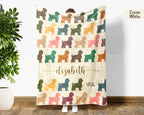 Personalized Shih Tzu Dog Blanket Custom Name Vintage Puppy Throw Cozy Pet Lover Gift Cute Dog Breed Blanket for Home and Gifts