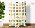 Custom Name Strawberry Blanket, Cozy Retro Fruit Throw for Kids and Adults