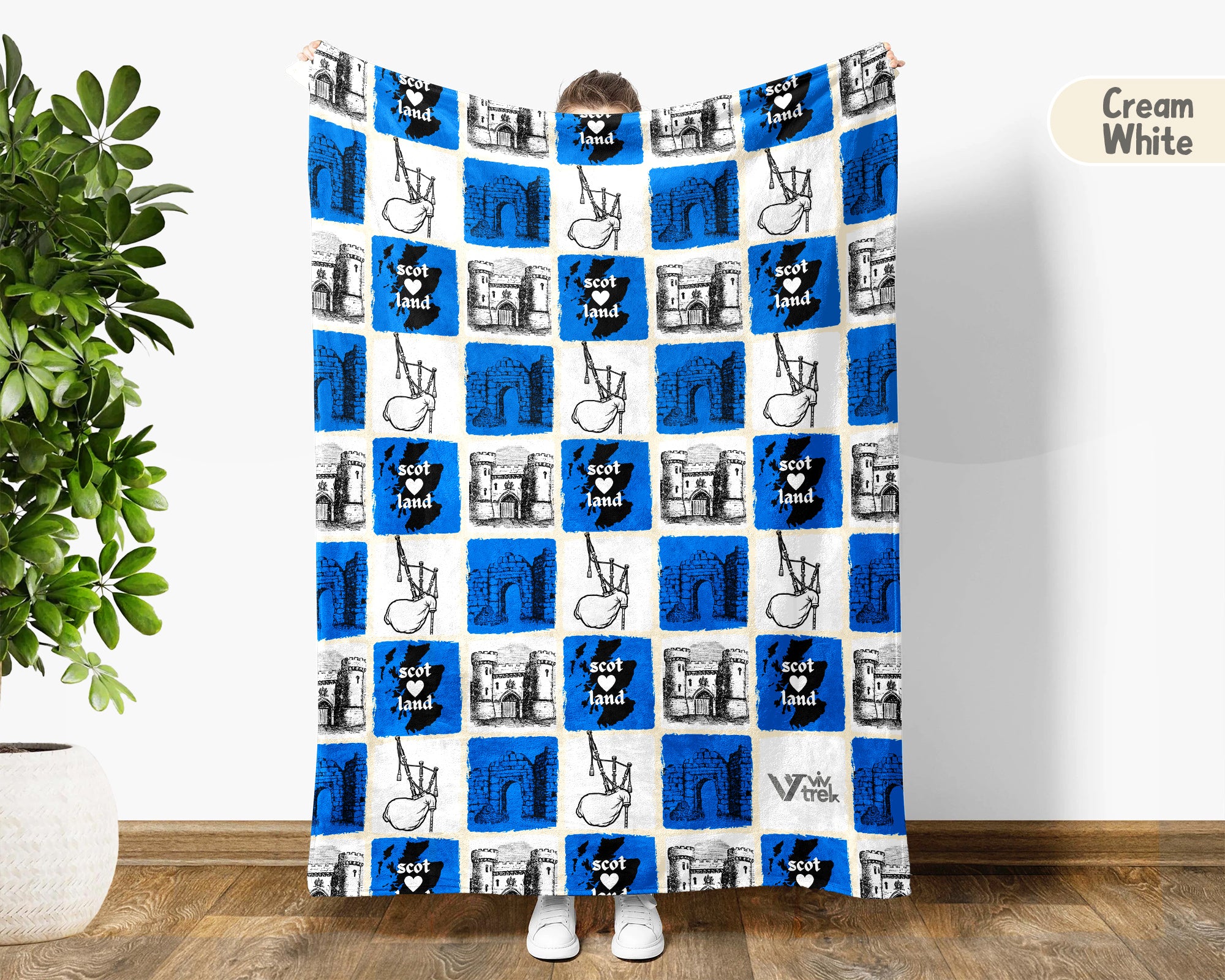 Scotland Heritage Blanket Throw with Tartan Plaid Design, Cozy Highland Decor, Scottish Clan Pride Gift Blanket for Home