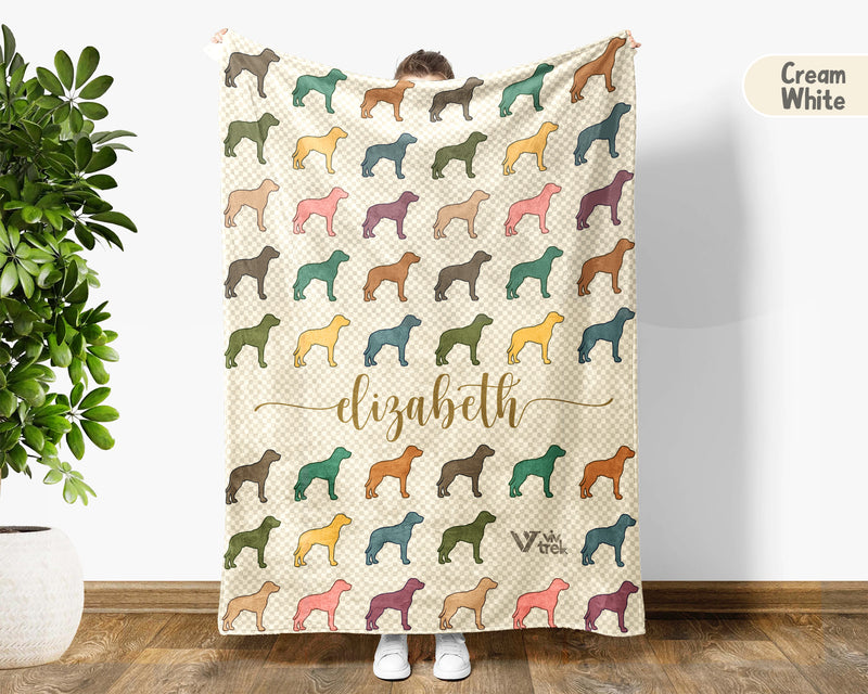 Personalized Vizsla Blanket | Custom Dog Name Throw | Hungarian Pointer Breed Gift for Dog Lovers Home Decor Accent