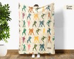 Retro Dancing Throw Cozy Ballet Blanket Soft Artistic Decor Unique Choreography Gift for Dancer Rooms
