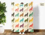 Retro Wolf Blanket Gift for Animal Lovers, Cozy Wildlife Throw, Forest Inspired Decor Accent for Bedroom and Living Spaces