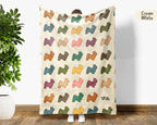 Retro Havanese Dog Throw Blanket for Couch, Puppy Lover Gift, Cozy Companion Breed Home Decor and Soft Canine Accent