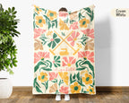 Floral Curling Blanket with Custom Name, Cozy Curling Throw Gift for Kids Teens Adults, Perfect Birthday Sports Present