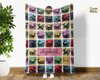Custom Whale Blanket Personalized Name Ocean Throw Cozy Sea Life Decor Nautical Gift Coastal Home Accent Marine Animal Design