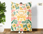 Floral Video Gaming Blanket – Cozy Gamer Throw for Kids, Teens & Adults