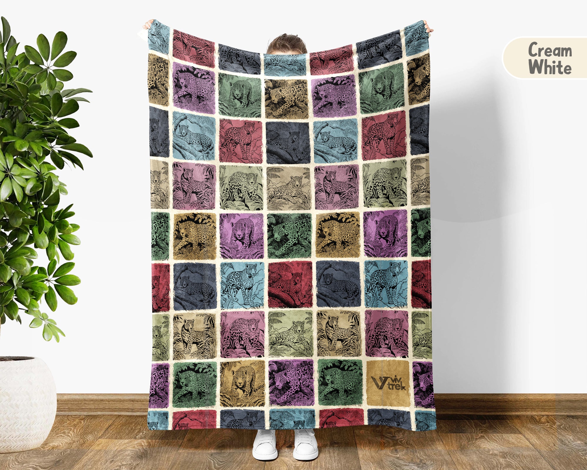 Vintage Jaguar Blanket Big Cat Wildlife Throw Cozy Animal Print Decor Jungle Inspired Gift Unique Nature Home Accent