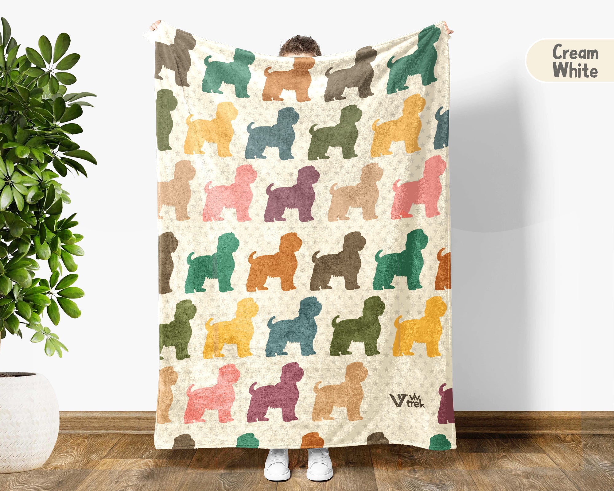 Retro Shih Tzu Dog Blanket Cozy Puppy Throw Cute Pet Fleece Blanket Vintage Style Dog Breed Gift Home Decor Idea