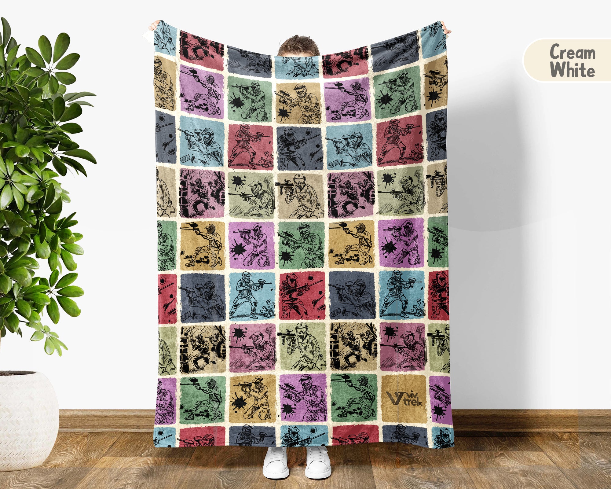 Vintage Paintball Blanket – Cozy Throw for Players & Fans