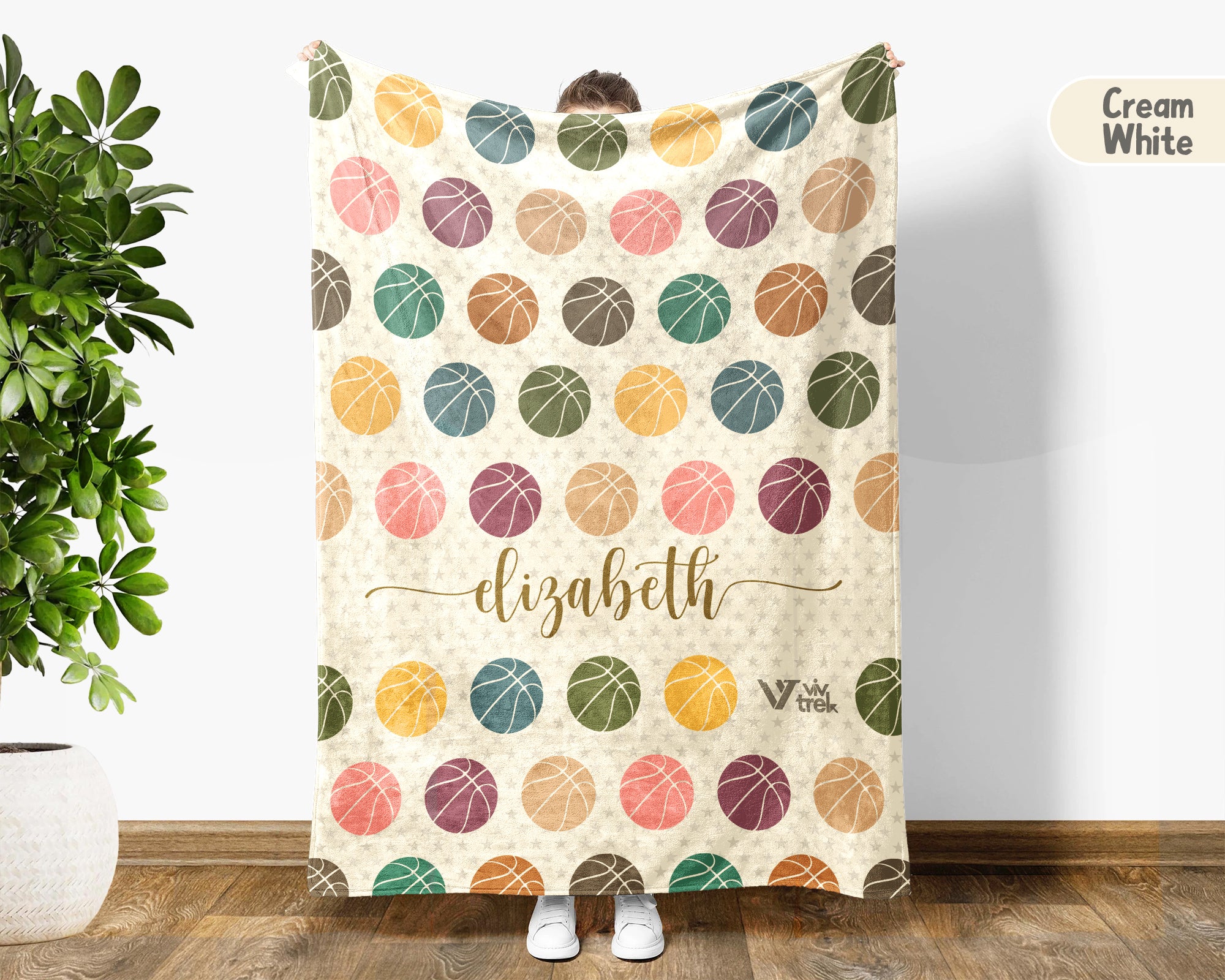 Personalized Basketball Throw – Cozy Custom Name Sports Blanket
