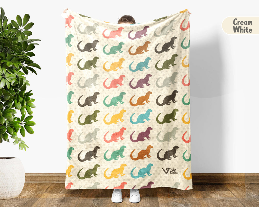 Retro Otter Blanket – Cozy Throw for Sea Life & Animal Lovers