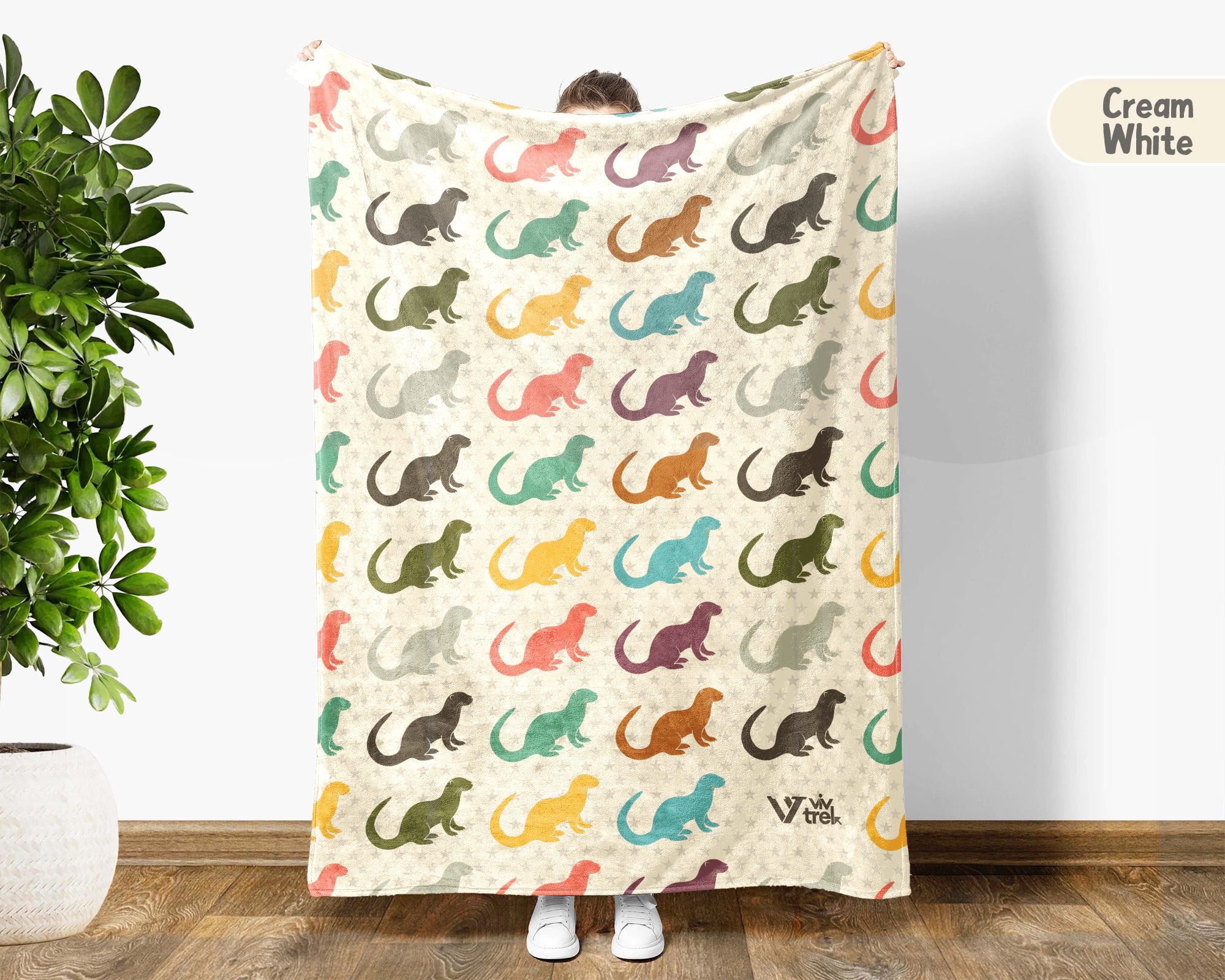 Retro Otter Blanket – Cozy Throw for Sea Life & Animal Lovers