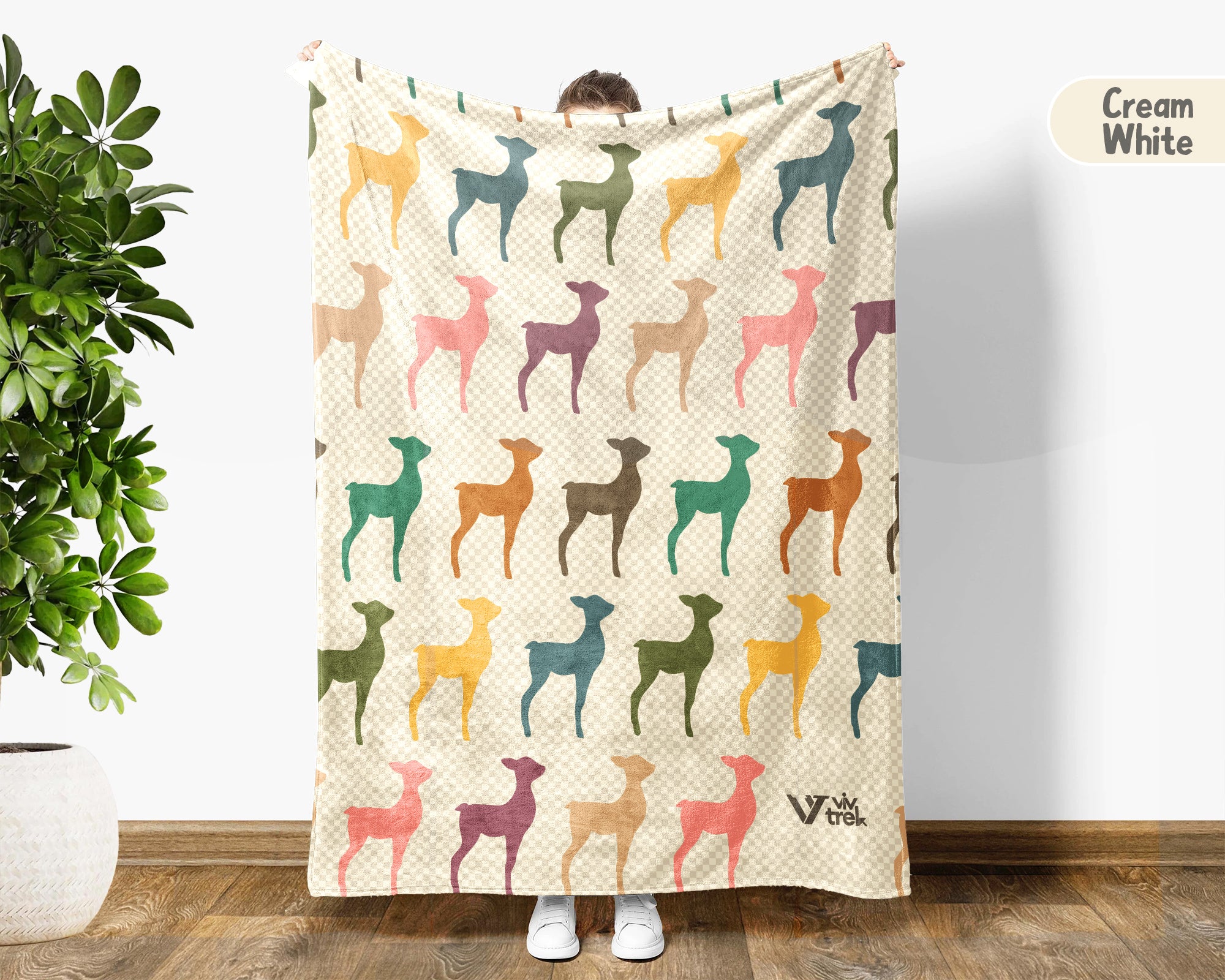 Cute Baby Deer Blanket, Vintage Woodland Fawn Throw, Cozy Animal Blanket, Rustic Forest Nature Decor Gift for Kids Adults