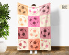 Soccer Lover Blanket Gift, Unique Football Fan Decor, Soccer Pastel Block Throw for Players, Cool Sports Graphic Blanket, Soccer Room Accent