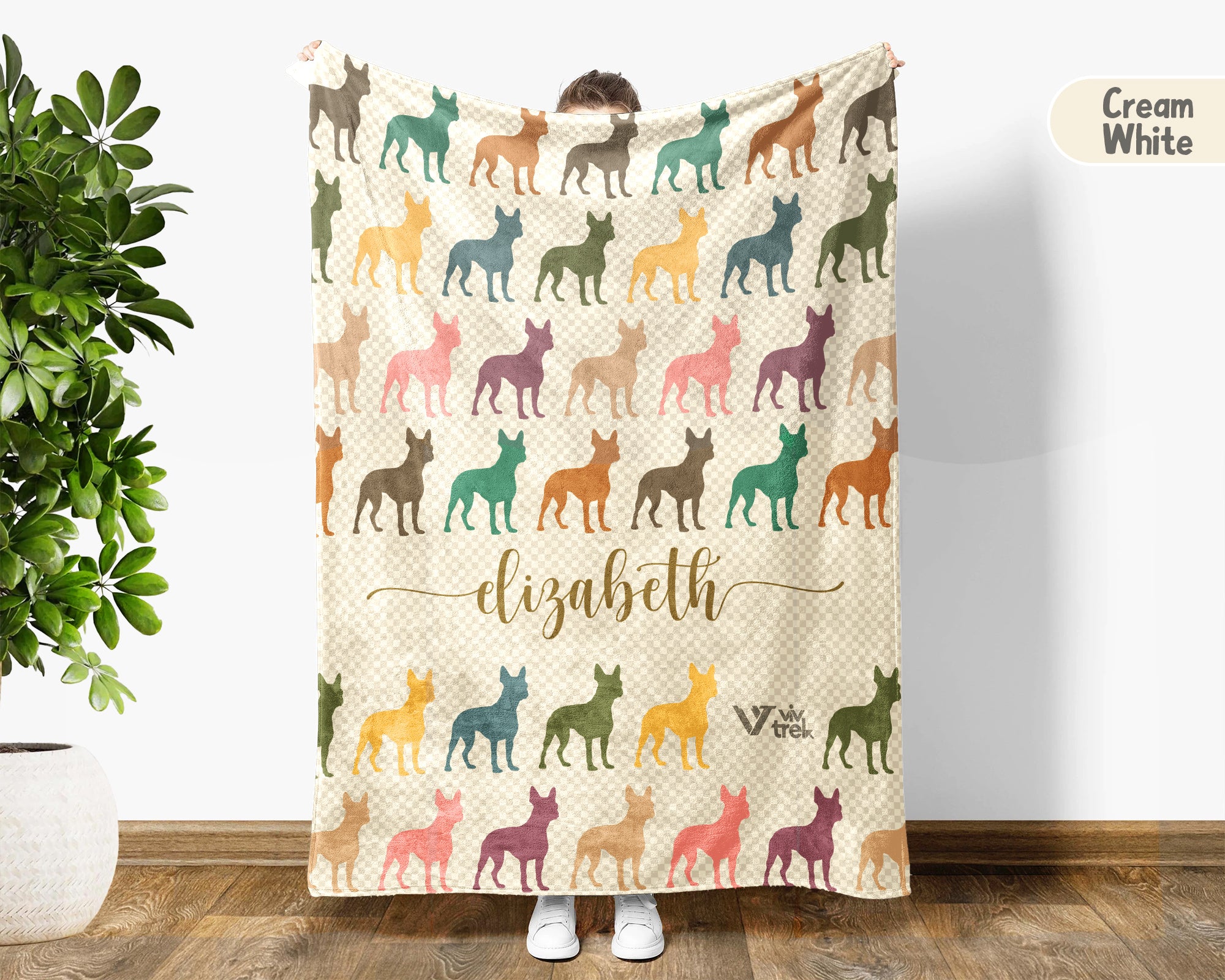 Custom Boston Terrier Blanket Personalized Dog Lover Cozy Throw Gift