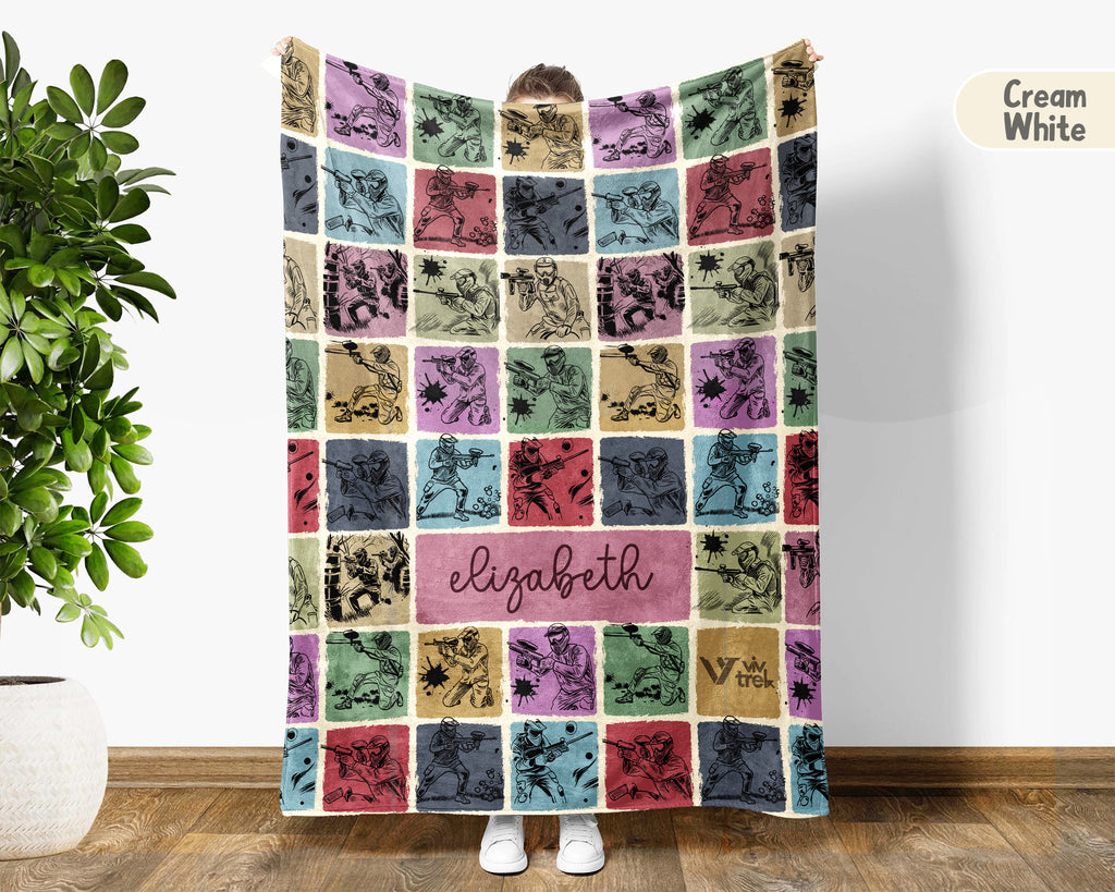 Personalized Paintball Blanket – Custom Name Throw for Paintball Fans