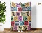 Retro Montana State Blanket, Patriotic 4th of July Cozy Throw, Vintage MT Lover Fleece, American Patriot Big Sky Home Gift