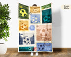 Soccer Lover Blanket Gift, Soccer Stamp Throw for Players, Cozy Unique Football Fan Decor, Cool Sports Graphic Blanket, Soccer Room Accent